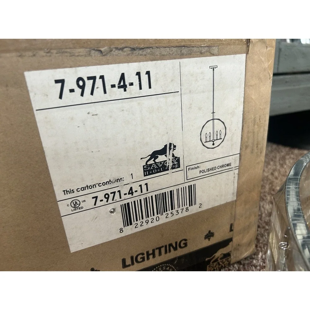 Savoy House Lighting / Lancaster 4 Chandelier / 7-971-4-11/ NIB Chrome Pendant‎